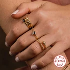 Женское кольцо BOAKO, Открытое кольцо из стерлингового серебра 925 пробы с драгоценным камнем, модные свадебные кольца, женское золотое кольцо, ювелирные изделия для девушек, Подарочные Кольца