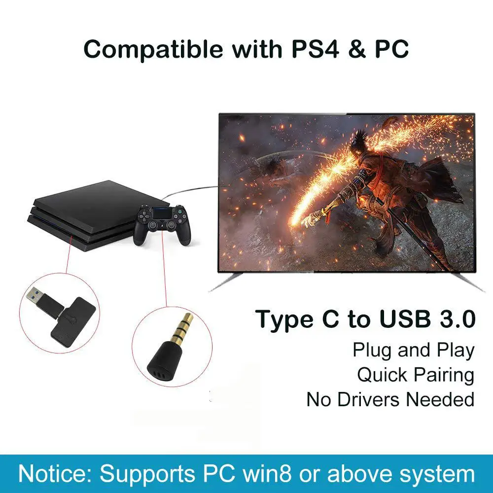 Аудиоадаптер Bluetooth передатчик поддержка голосового чата aptX с низкой задержкой