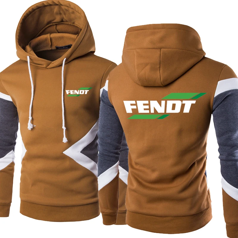 

New Spring Autumn Fashion Men Fendt Logo Pullover Sweatshirts Patchwork Casual Cotton Hoodies Clothing 5 Colors