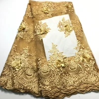 3d lace fabric 2021 high quality lace latest african laces fabric with beads wedding gold nigerian french lace fabric m2846