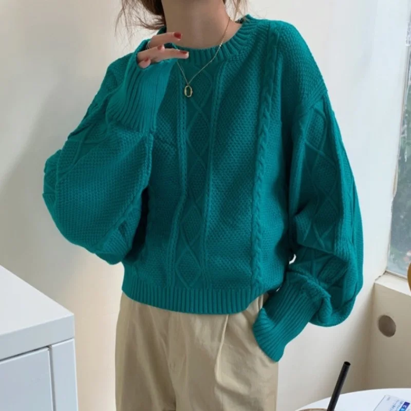 

Свитер Женский вязаный в Корейском стиле на осень и зиму, в японском стиле ретро