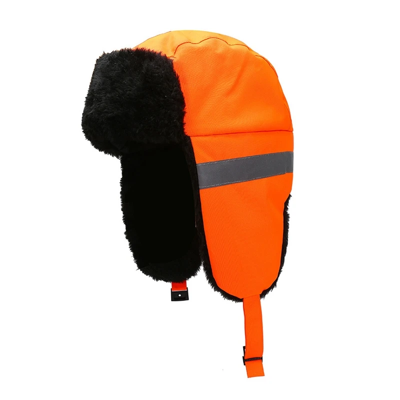 Шапки бомберы зимняя короткая Светоотражающая ветрозащитная Тепловая пушистая