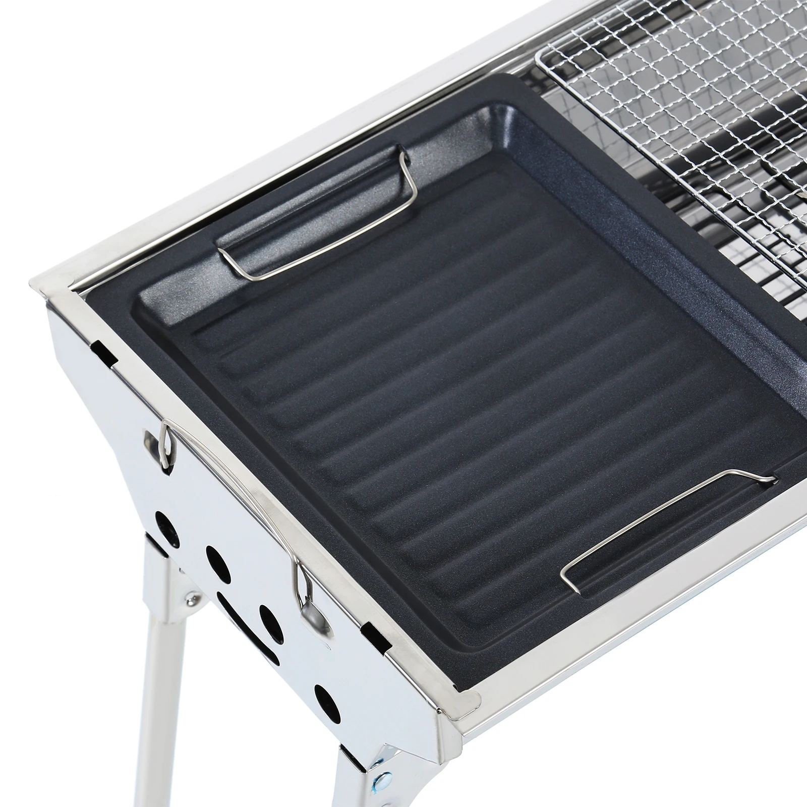 

Yonntech Charcoal Grill Foldable Compact Barbecue BBQ Large Stove Shish Kabob Camping