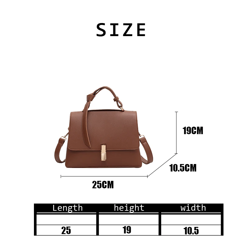 

Women Fashion Single Shoulder Bag Ladies Autumn Winter Luxury PU Leather Versatile Vintage Small Square Lock Solid Handbag 2020