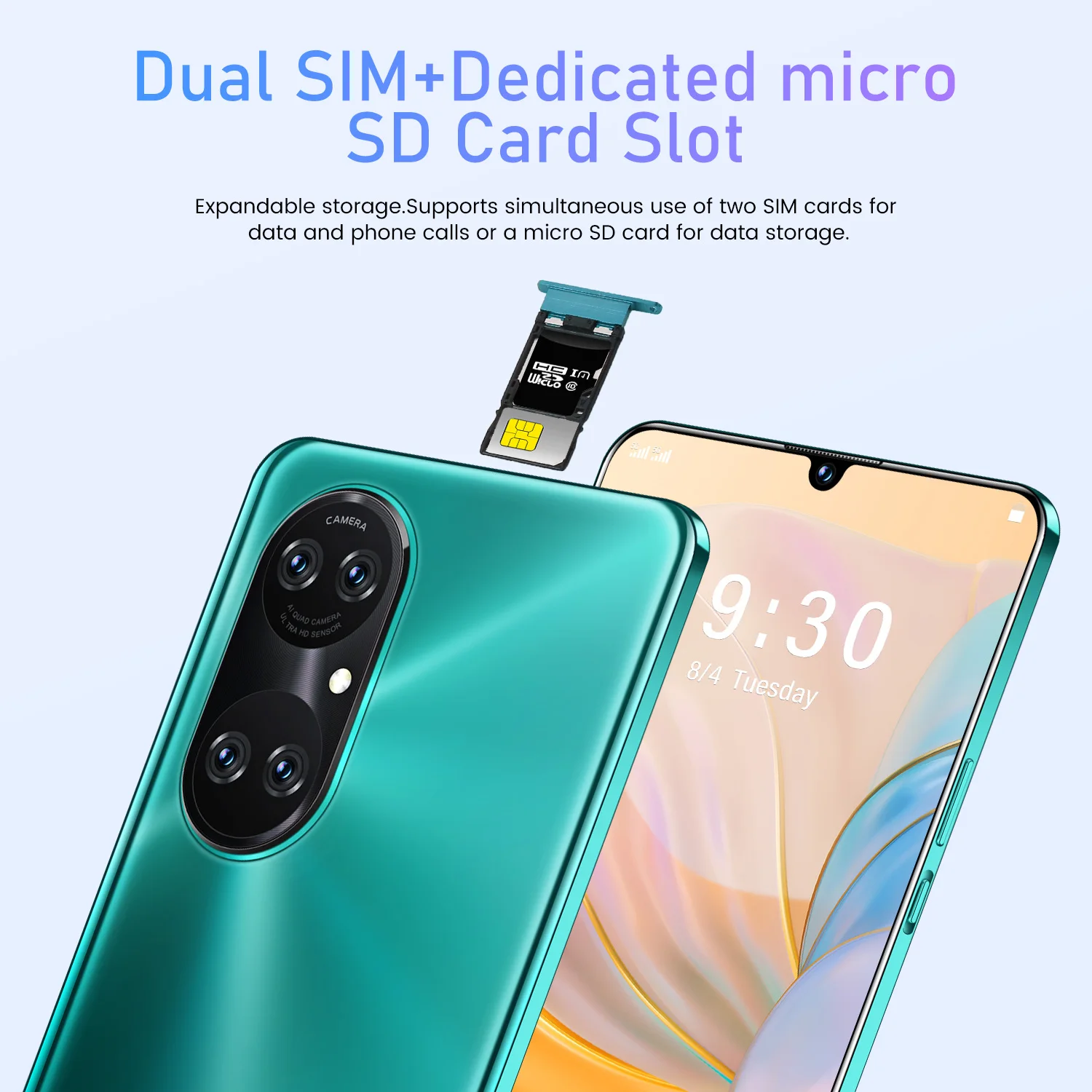 

6.7 Inch Drop Screen Galxy P50 Pro Smartphone Android11 Snapdragon888 Dual SIM Cellphone 24+50MP 7000mAh Face Unlock Mobilephone