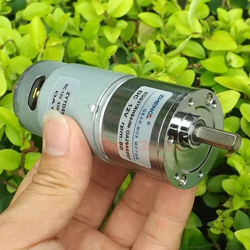 

DC 6V-12V 80PM 37mm Full Metal Gear Motor Small Electric 555 engine Slow Speed Large Torque Reversible DIY Robot Car