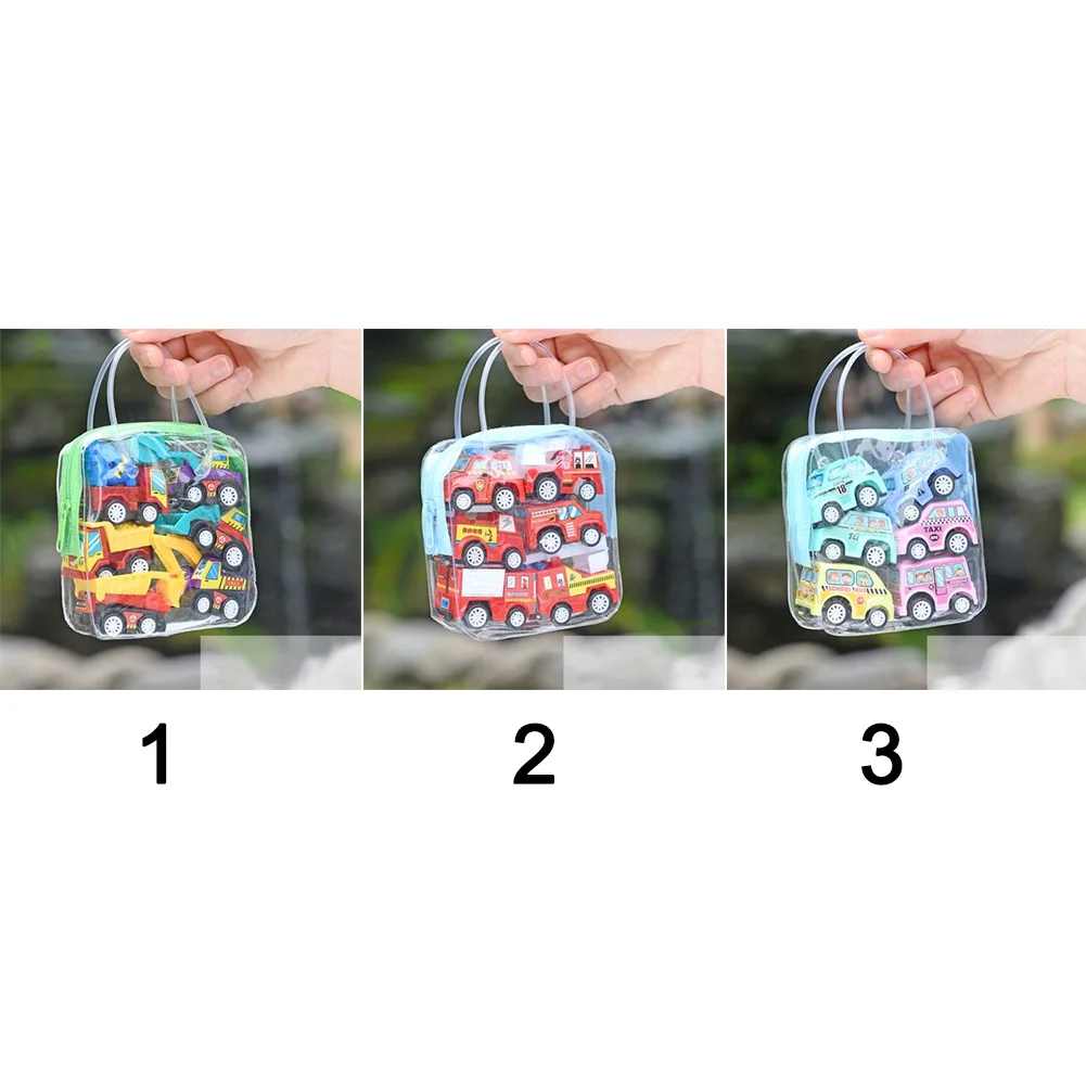 6pcs/bag Gift Push Portable Trailer Inertia Vehicles Model Mini Truck Children Education Boy Simulate Car Kids Plastic Toy Set |