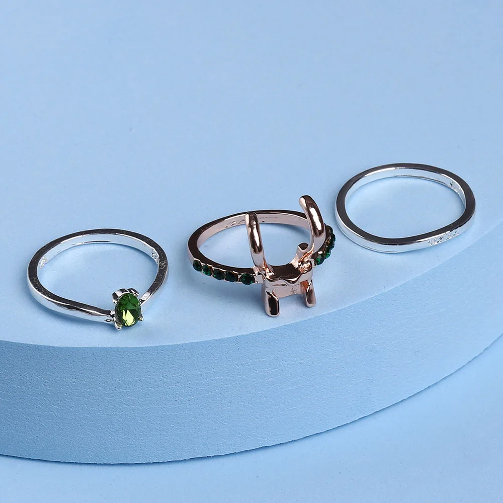 Набор из 3 колец в стиле унисекс с принтом супергероя Тора Локи |