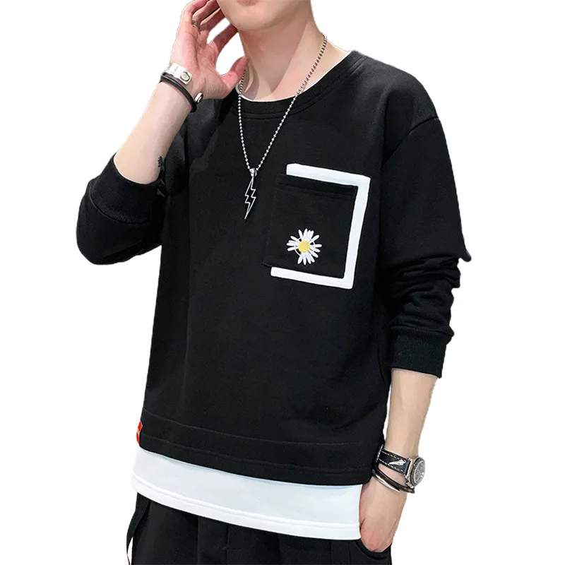 

The new spring 2021 contracted round collar off two men who dress students adolescent leisure coat T-shirt