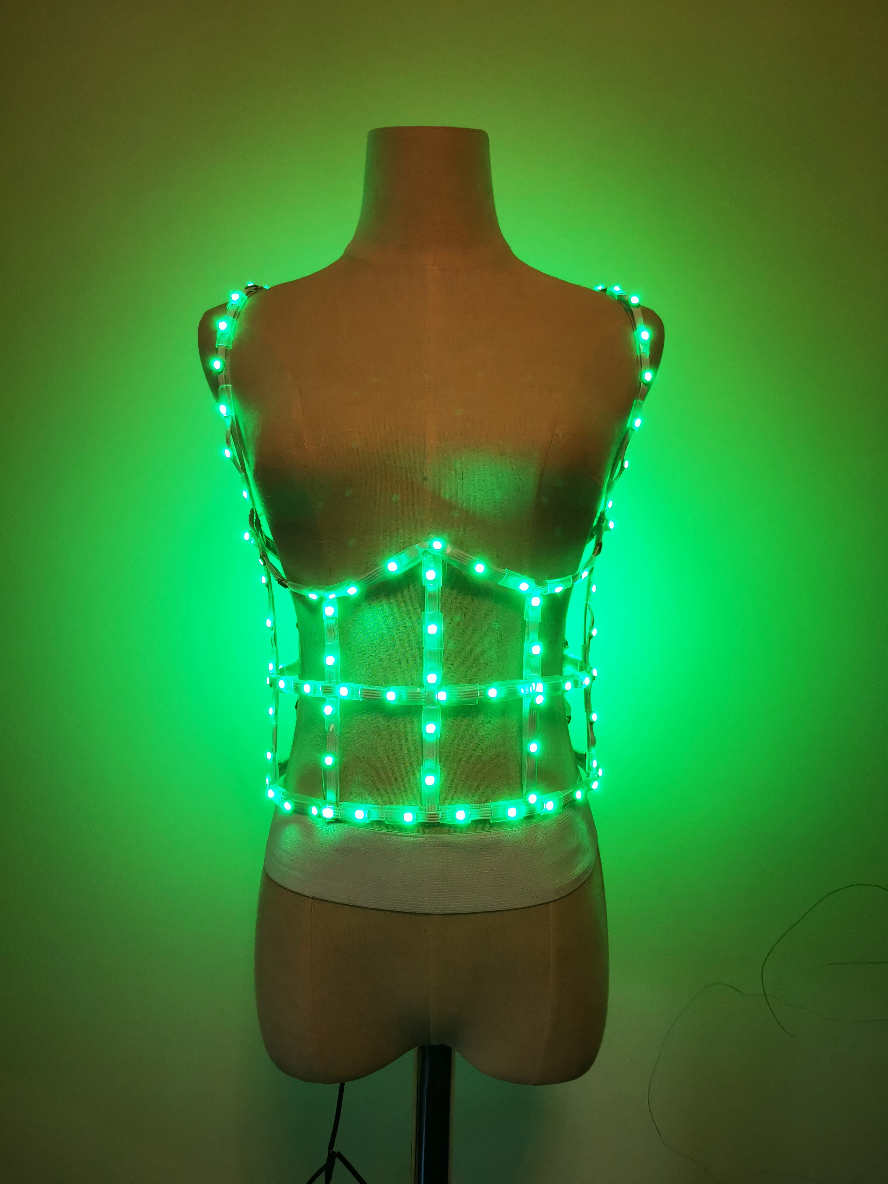 Женское соблазнительное светодиодное корсет клетка для девушек на Хэллоуин