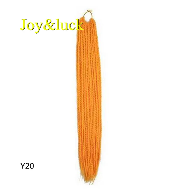 Y20 Joy& luck 24 дюйма Сенегальские закрученные крючком косички 30 прядей синтетические волосы для наращивания плетение волос - Цвет: Y20