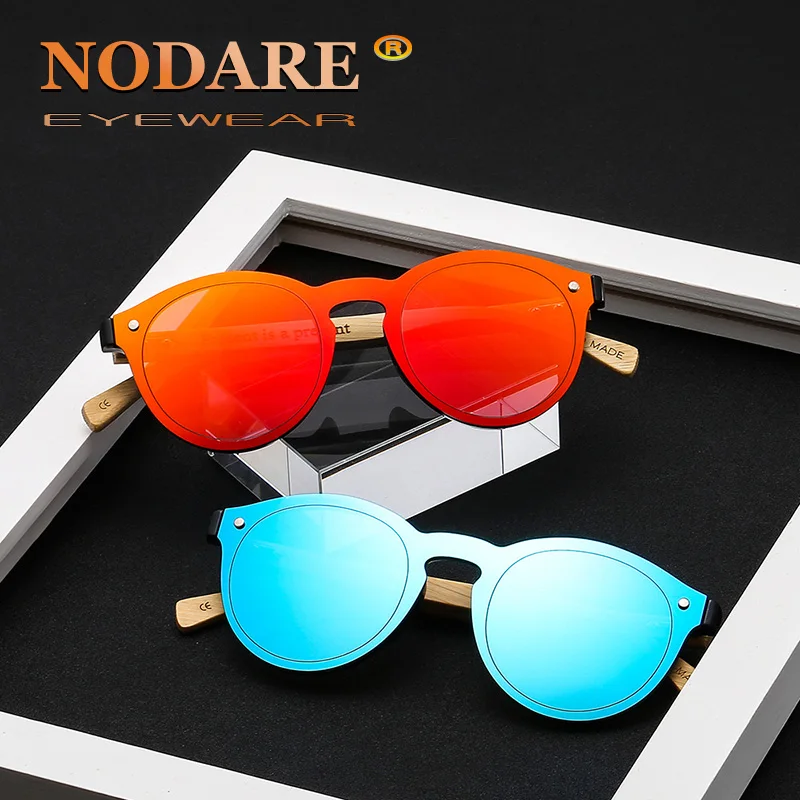 Мужские солнцезащитные очки NODARE натуральные деревянные солнечные с бамбуковыми