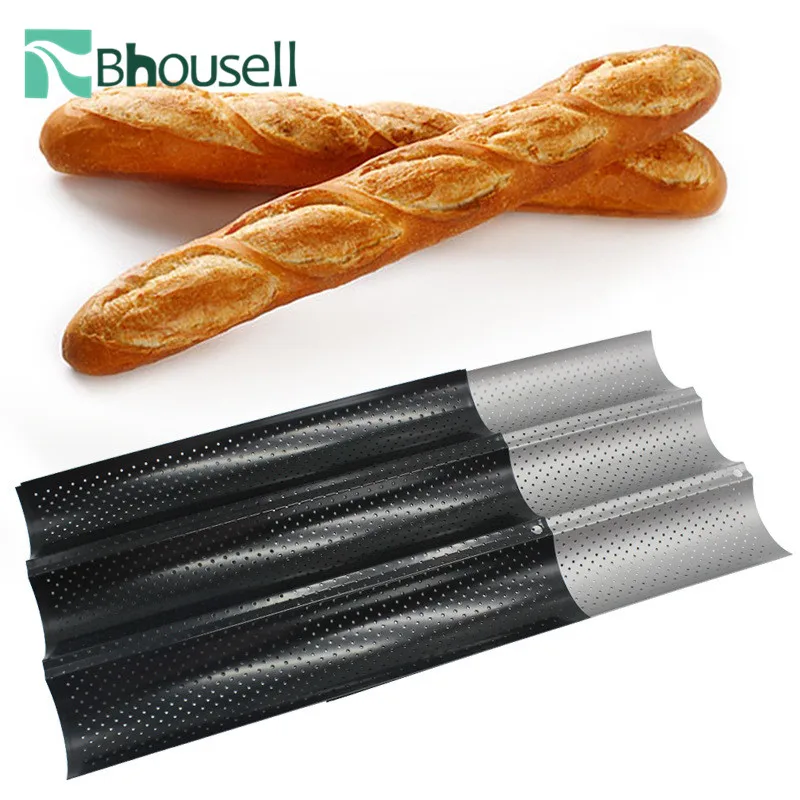 

Groove Waves Bread Baking Tools for Cakes Baguette Mold Pans Baking Supplies Carbon Steel Bread Baking Mold Kichen Accessories