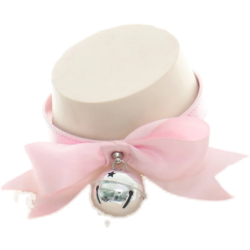 

Japanese Women Big Bell Bowknot Gothic Neck Ring Traction Harajuku Street Soft Sister Girls Necklace Bondage Cosplay ornament