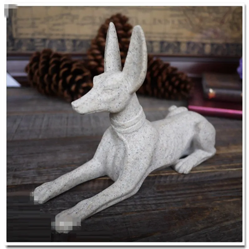 Творческий Древний Египет Анубис белый песок искусство Скульптура собака Бог