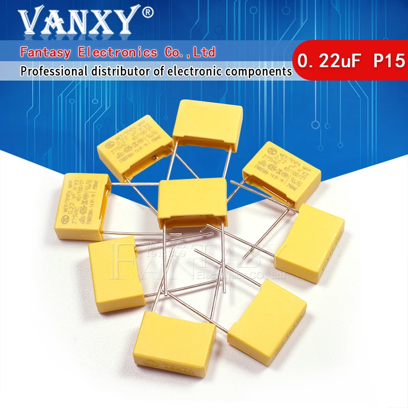 

10 шт. 220nF конденсатор X2 конденсатор 275VAC 220NF Pitch 15 мм X2 полипропиленовая пленка конденсатор мкФ