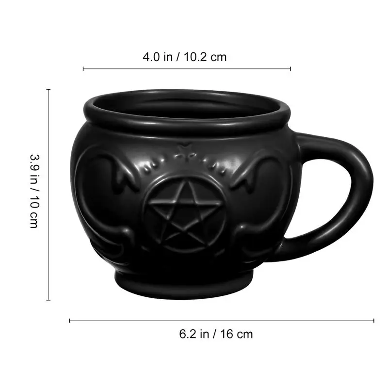 

Hemoton 520ml Cauldron Mug Unique Halloween Coffee Mug Witches Gift Ceramics Tea Cup for Halloween Banquet Festival (Black)