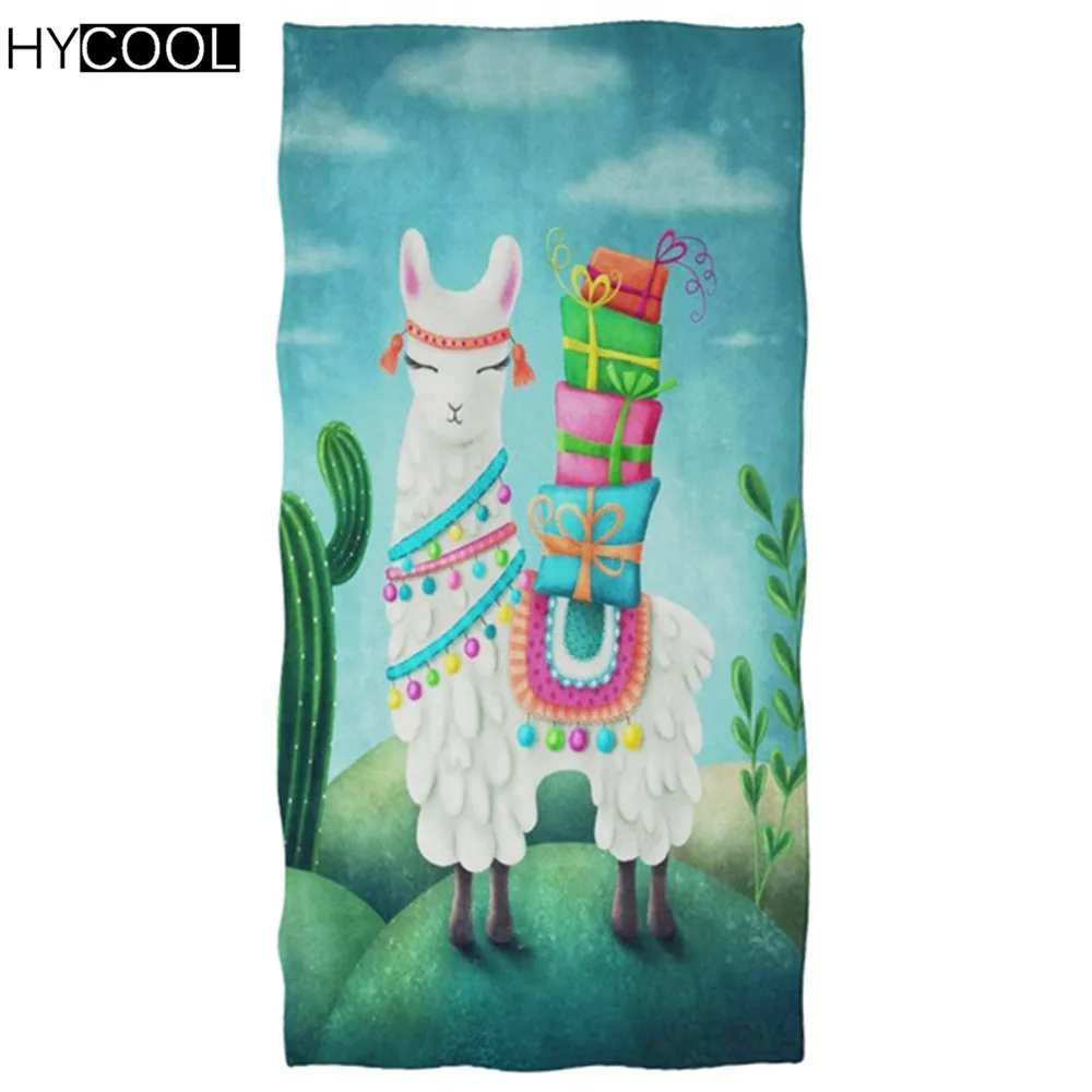 

New Style Llama and Green Cactus Pattern Print Quick Drying Swomming Towels Comfort Bath/Shower Toallas Beach Yoga Mat Blankets