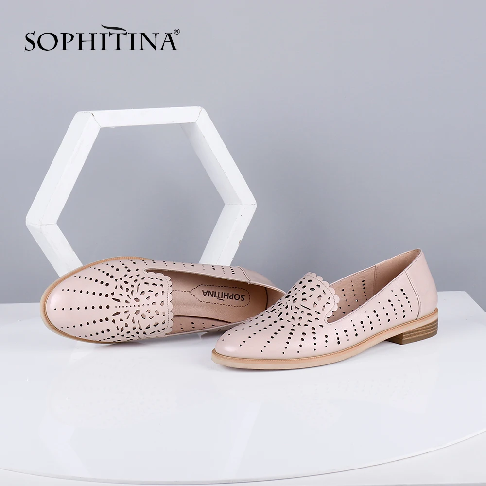 SOPHITINA/Новинка Женские туфли лодочки с круглым носком на квадратном каблуке