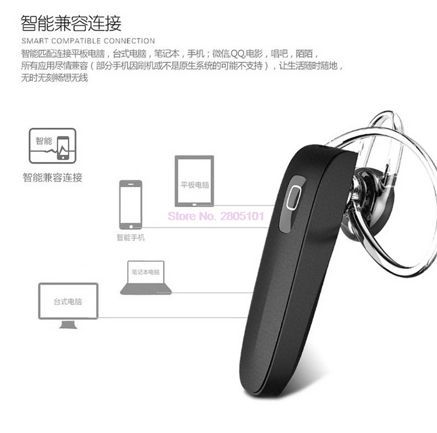 

200pcs New stereo headset bluetooth earphone headphone mini V4.0 wireless bluetooth handfree universal for all phone for iphone