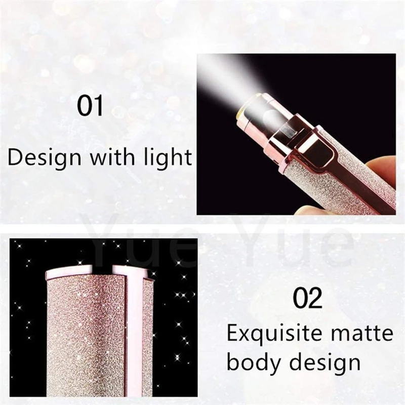 

2 in 1 Electric Shaver Electric Lady Eyebrow Trimmer Lipstick Face Shaver for Women Girls Eyebrow Hair Remover