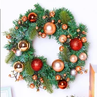 40cm christmas garland flowers wreath front door hanging xmas decorations for home party new year 2022 navidad rattan decor