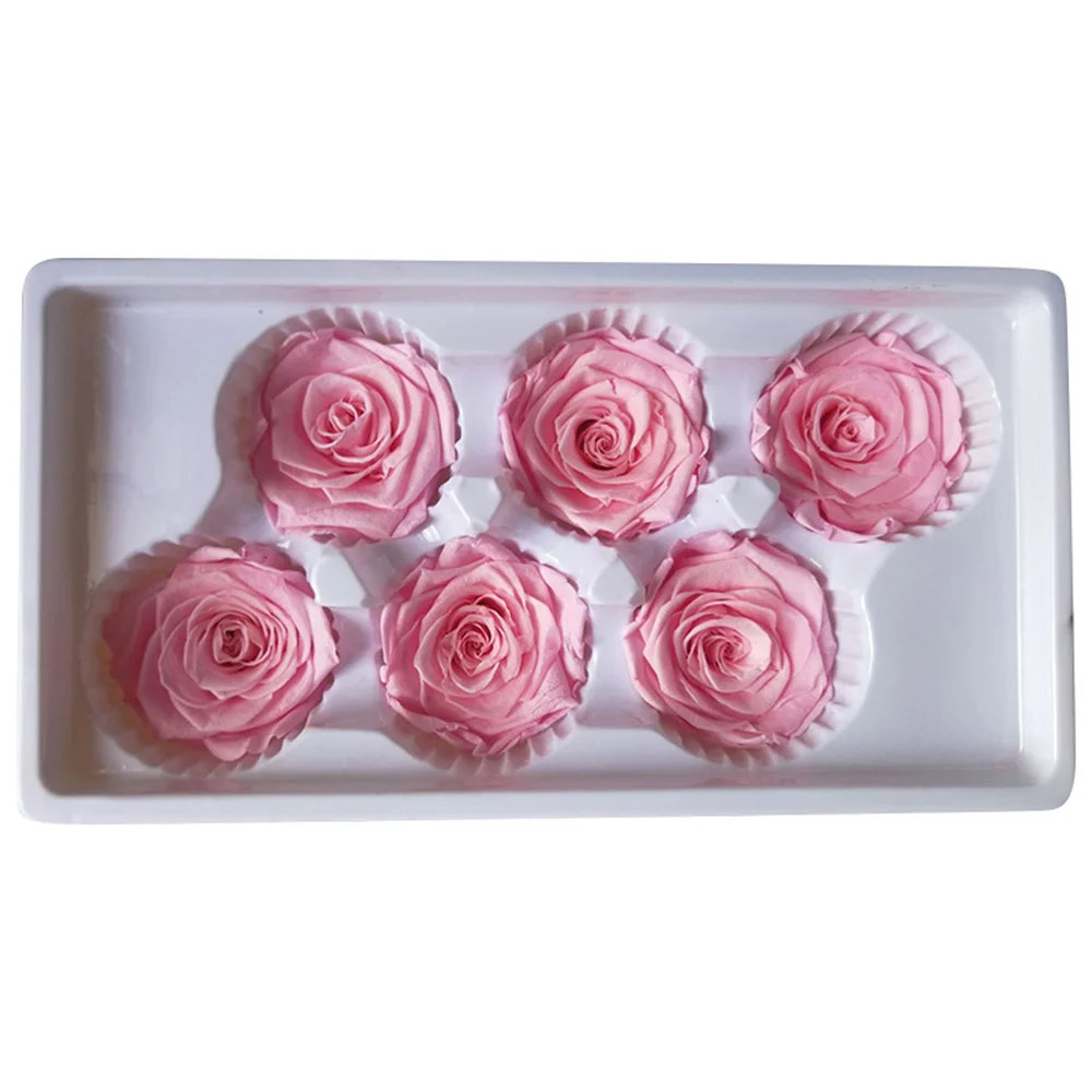 6Pcs Eternal Flower 5-6cm Preserved Rose Box Immortal High Quality Wedding Home Party Decoration | Дом и сад