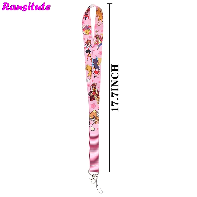 Ransitute держатель для карт Sakura lanyard key ID Card ремень мобильного телефона USB бейджа DIY rope