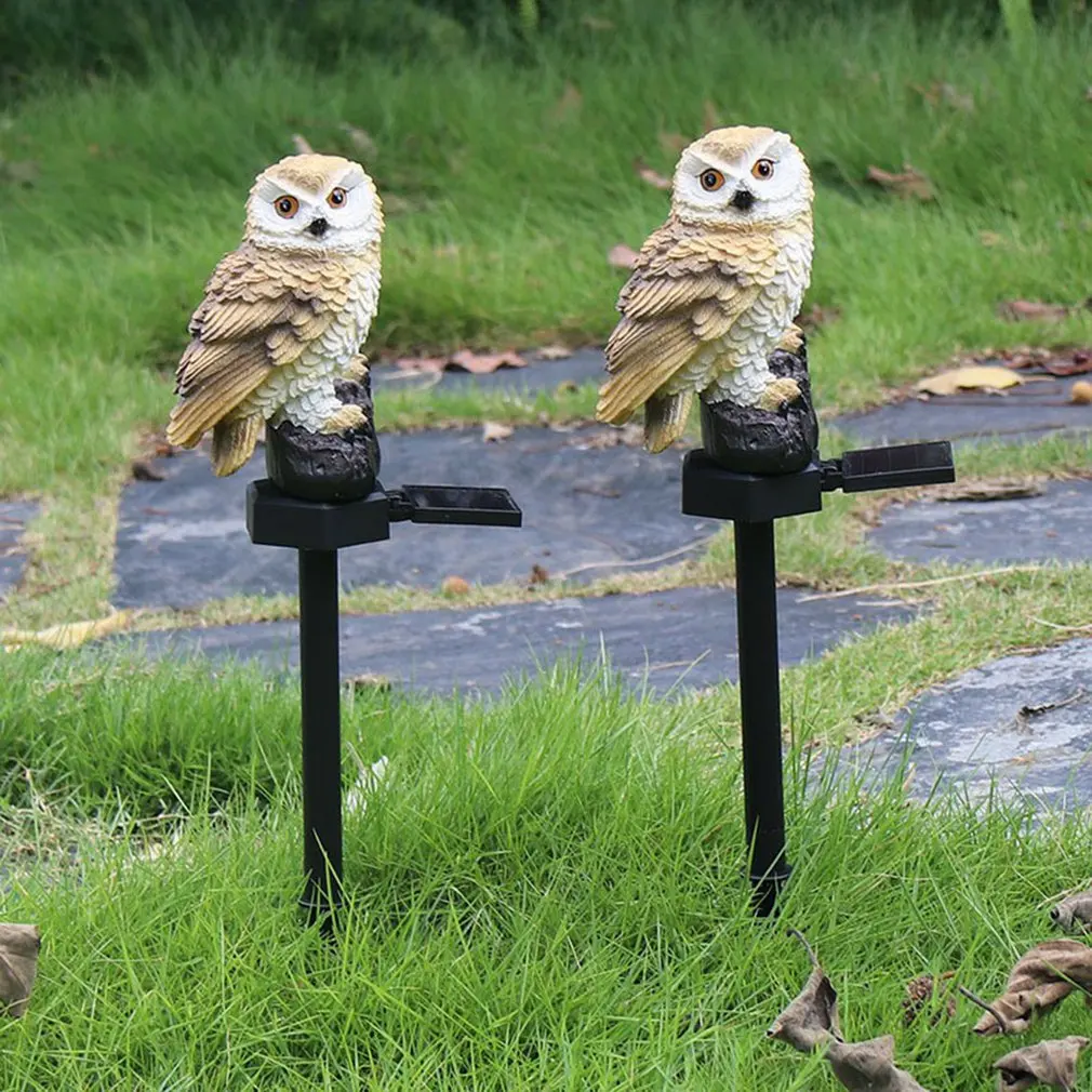 

Solar LED Lawn Light Owl Shape Outdoor Landscape Yard Garden Stake Statue Exterior Night Lamp Waterproof Animal Bird Ornament
