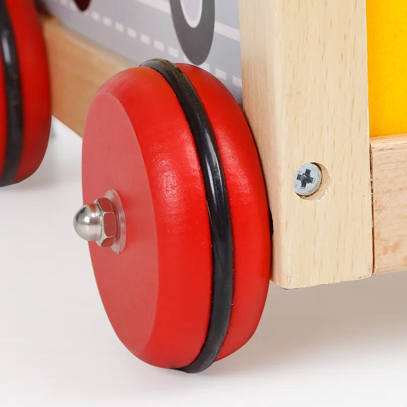 childhood education wooden children's walker Baby puzzle round bead cart anti-rollover multi-function toys | Мать и ребенок