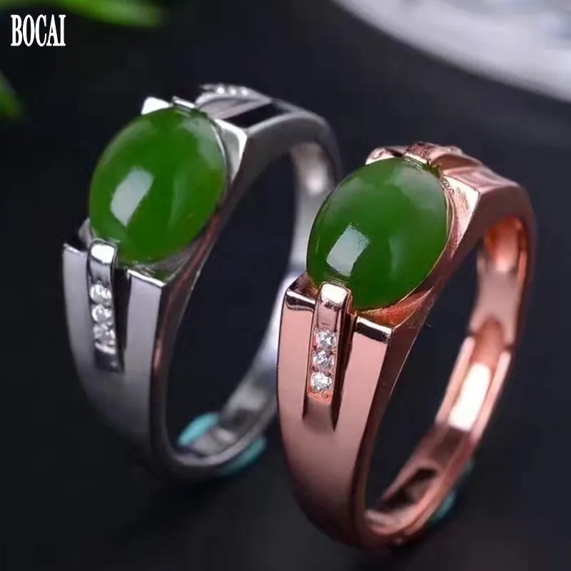 Кольцо мужское из яшмы чистого серебра 100% пробы | Украшения и аксессуары