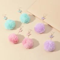 korean cute pendant drop earring multicolours resin butterfly bohemia puffer ball charms fashion woman jewelry birthday gifts