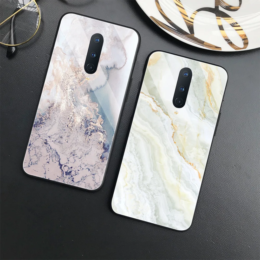 luxury marble tempered glass phone case for oneplus nord 2 ce 9rt 5g n200 cover for one plus 8t 8 7 5 6 5 t 7t 6 9 pro 9pro capa free global shipping