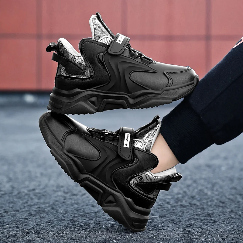 

Детская обувь для мальчиков, прогулочная осенне-зимняя Нескользящая детская дизайнерская обувь для мальчиков с высоким берцем, повседневн...