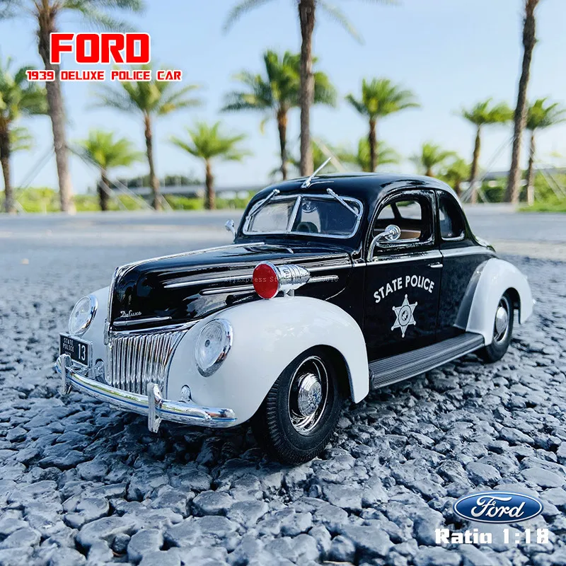 Maisto 1:18 1939 Ford Deluxe полицейская модель автомобиля из сплава ретро классическая