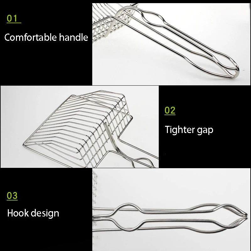 Лопатка для кошачьего туалета металлический ковш из нержавеющей стали лопатка