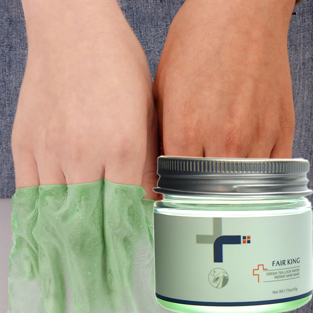 

Green Tea Lock Water Repair Hand Mask Nourish Moisturizing Whitening Exfoliating Calluses Hand Film Anti-aging 50G