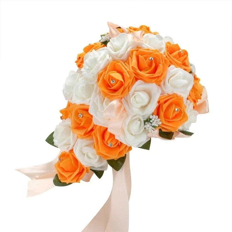 

Romantic Bouquet Handmade Artificial Flower Rose Buque Casamento Bridal Bouquet for Party Supplies Wedding Decoration