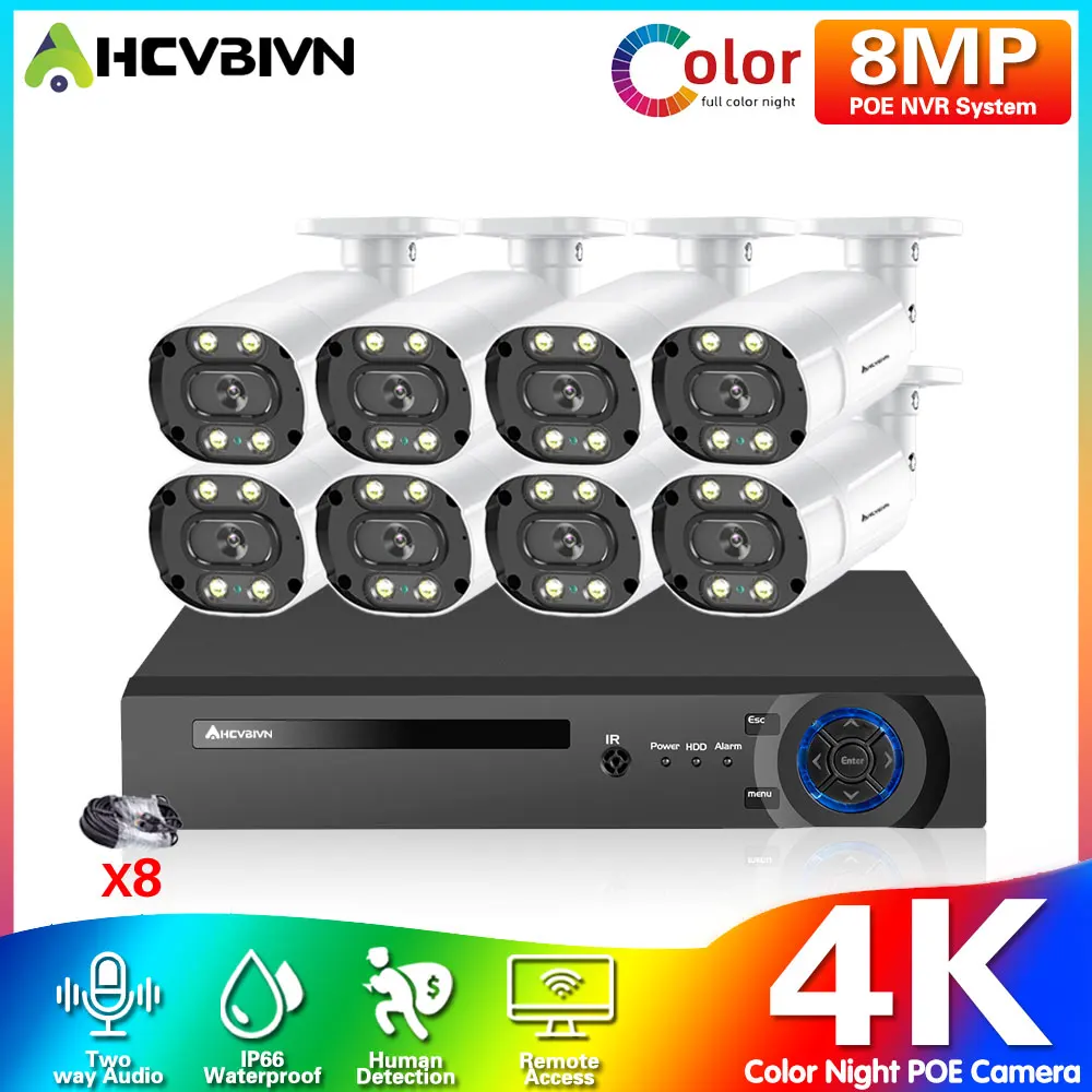 

Система видеонаблюдения, 8 каналов, 4K HD, POE, NVR, 8 МП