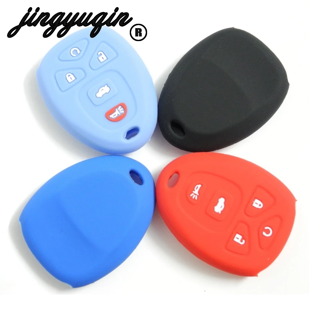 

jingyuqin Silicone Remote Key Case For Buick Enclave La Crosse Chevrolet Impala Suburban 1500 Pontiac Remote 5 Buttons Key Case