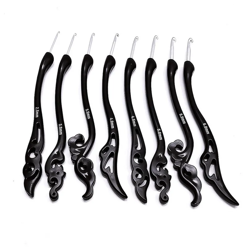 

Free shipping fashion style Crochet Hooks 8Pcs Handle Knitting Needles Set Weave Craft Yarn Aluminum Crochet Hook