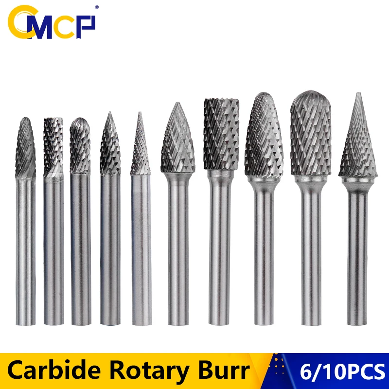 Набор твердосплавных вращающихся файлов CMCP 6 шт./10 шт. набор двойных заусенцев