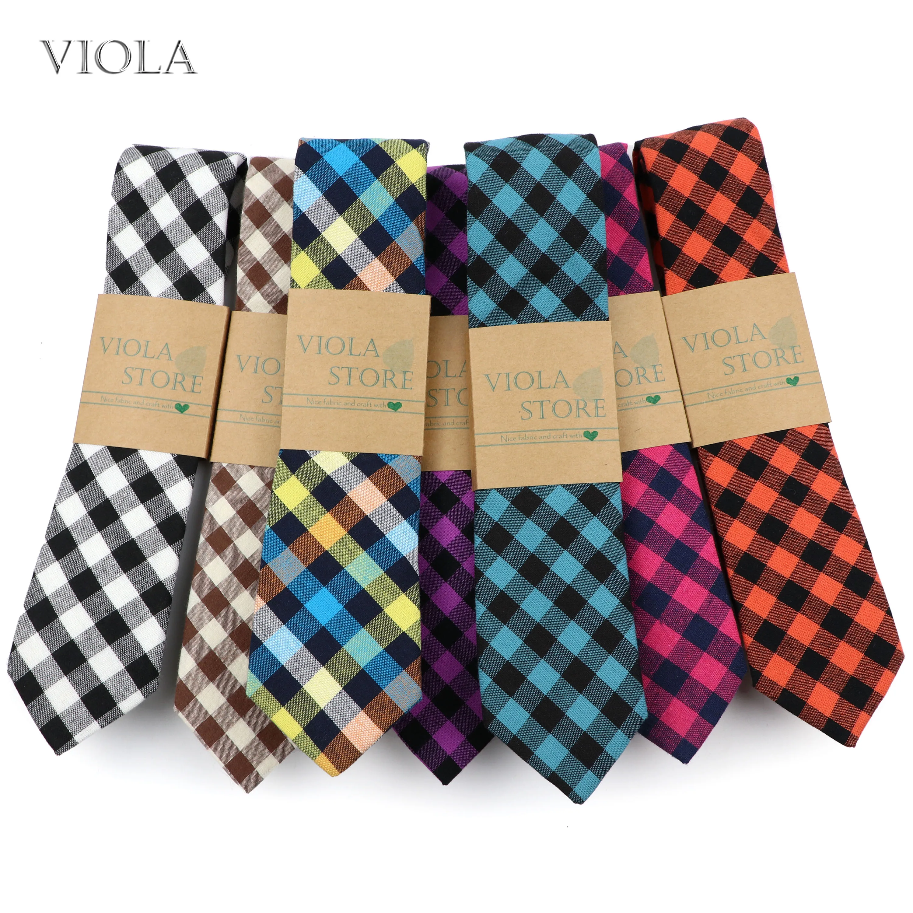 Клетчатый галстук бабочка 100 хлопок 6 см классические узкий коричневый черный