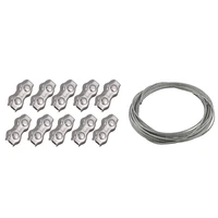 11 pcs stainless steel wire rope clampscable 10 pcs 3mm duplex clips wire cable rope grips clamps caliper 1 pcs flexible wir