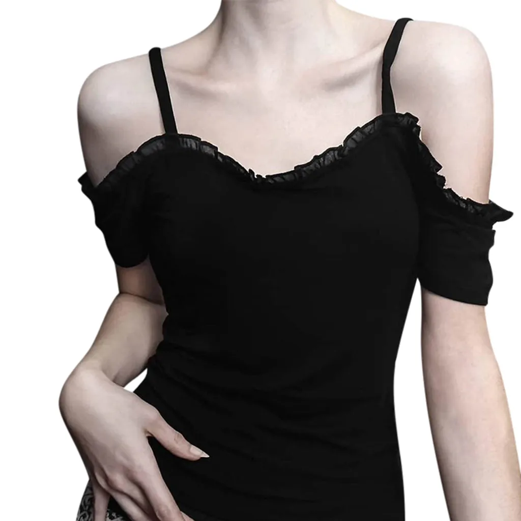 Новинка 2020 кружевная блузка женская вязанная крючком топ в стиле панк с открытой