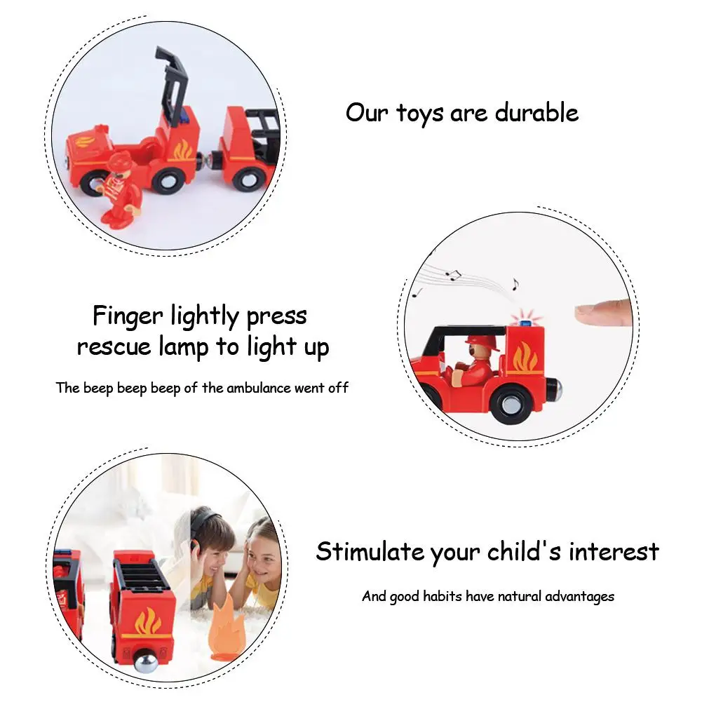 Multi-functional Police Car Fire Truck Ambulance Toy Remote Control for Kids Compatible with Wooden Track | Игрушки и хобби