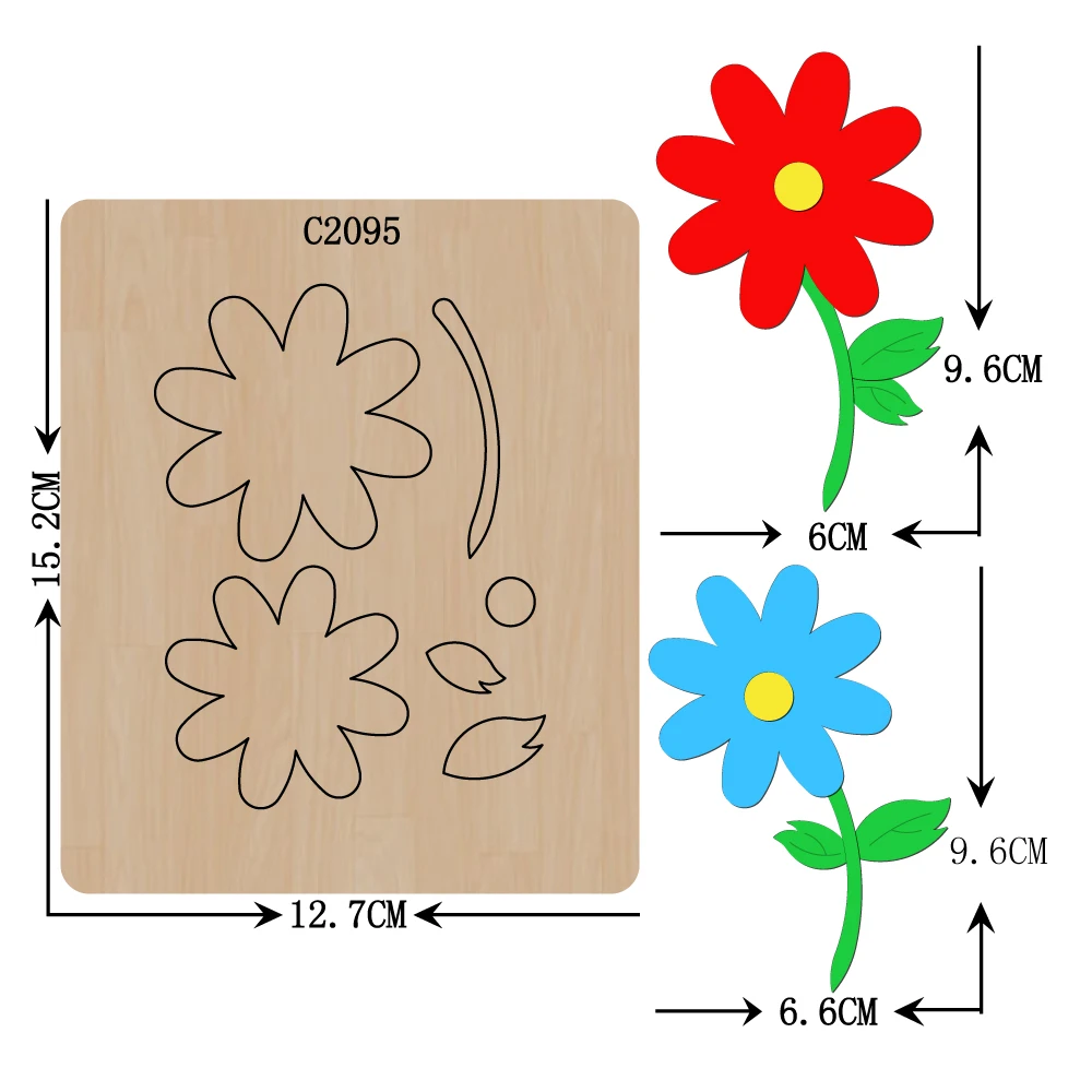 

New Flower Wooden die Scrapbooking C2095 Cutting Dies