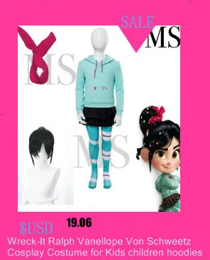 Фильм Ральф брейк интернет; Wreck-It Ральф 2 Vanellope Von Schweetz карнавальный костюм детский костюм на Хэллоуин