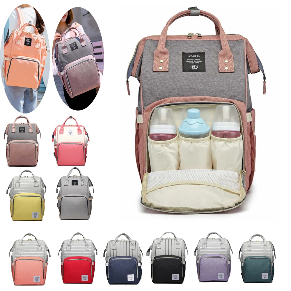 Bolsa de pa&ntilde;ales de maternidad, mochila de gran capacidad para cochecito de beb&eacute;, bolso de lactancia para mam&aacute;, cambiador de pa&ntilde;ales para el cuidado del beb&eacute;, 35 colores-3