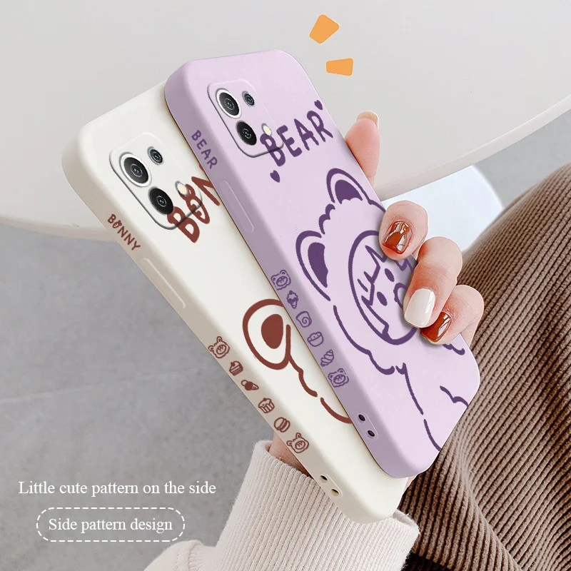 

Lovely Girl Case For Xiaomi Mi 11 10T 10 lite 9T Note 10 Redmi Note 9 9T 8 8Pro 7 7Pro 9 9A K40 K30 Liquid Silicone